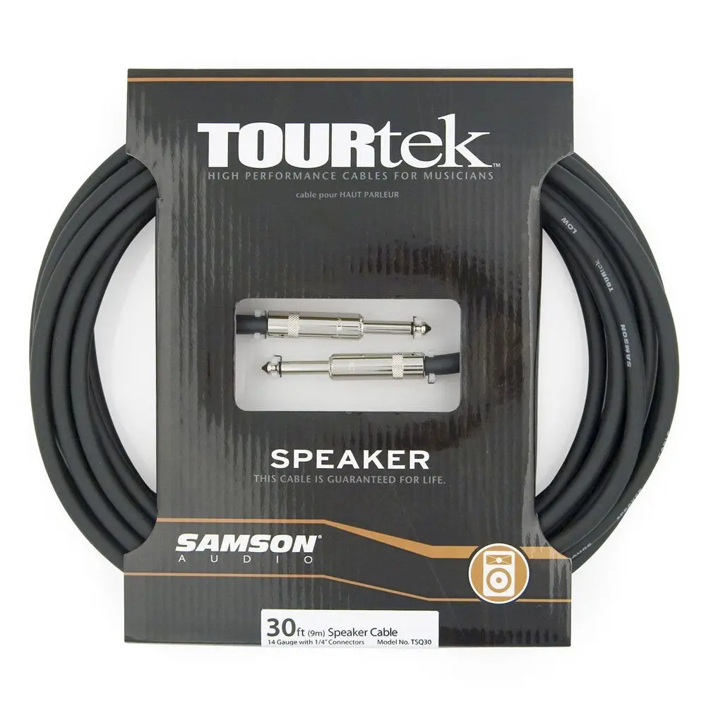 Tourtek Male Cable Connector For Speaker Audio System 9.15M (Black) 1