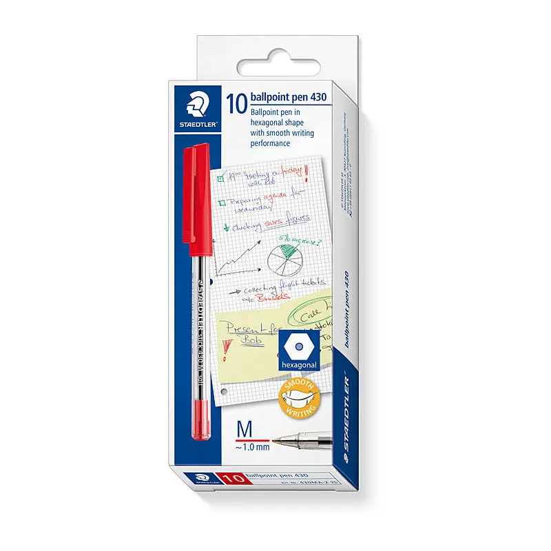 Staedtler Ballpoint 430 Medium (Red) [Box 10] 1