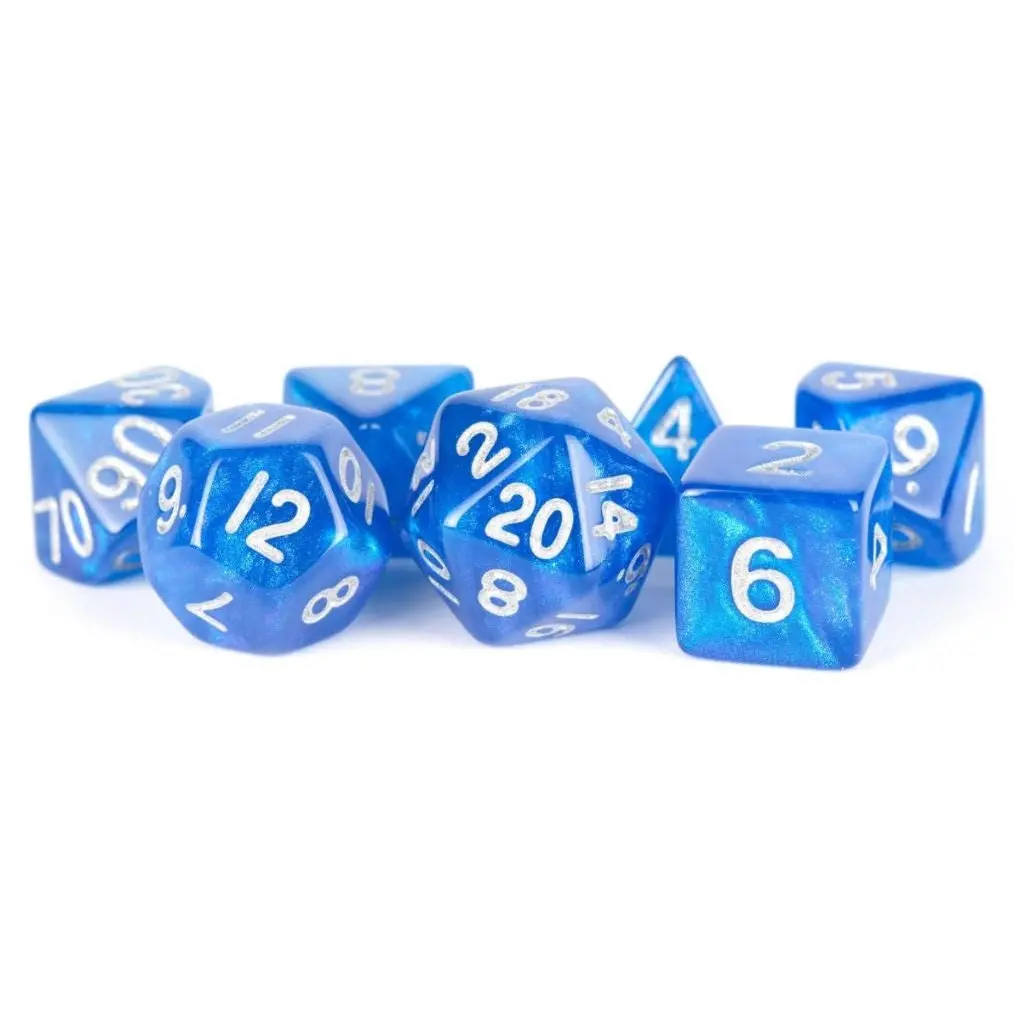 Fanroll By Metallic Dice Games Mdg Acrylic 16Mm Polyhedral Dice Set (Stardust Blue) 1