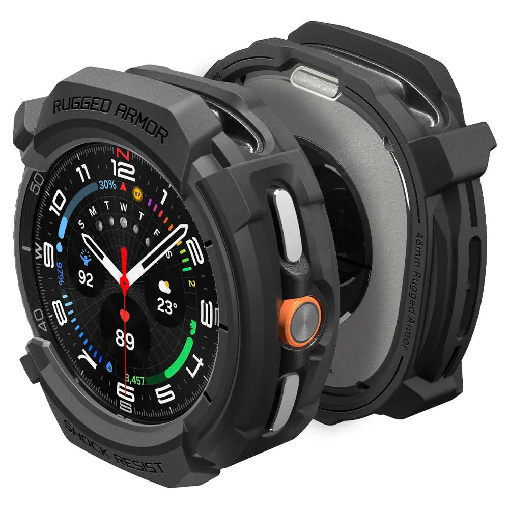 Spigen Galaxy Watch 8 Classic 46Mm Rugged Armor Case (Black) 1