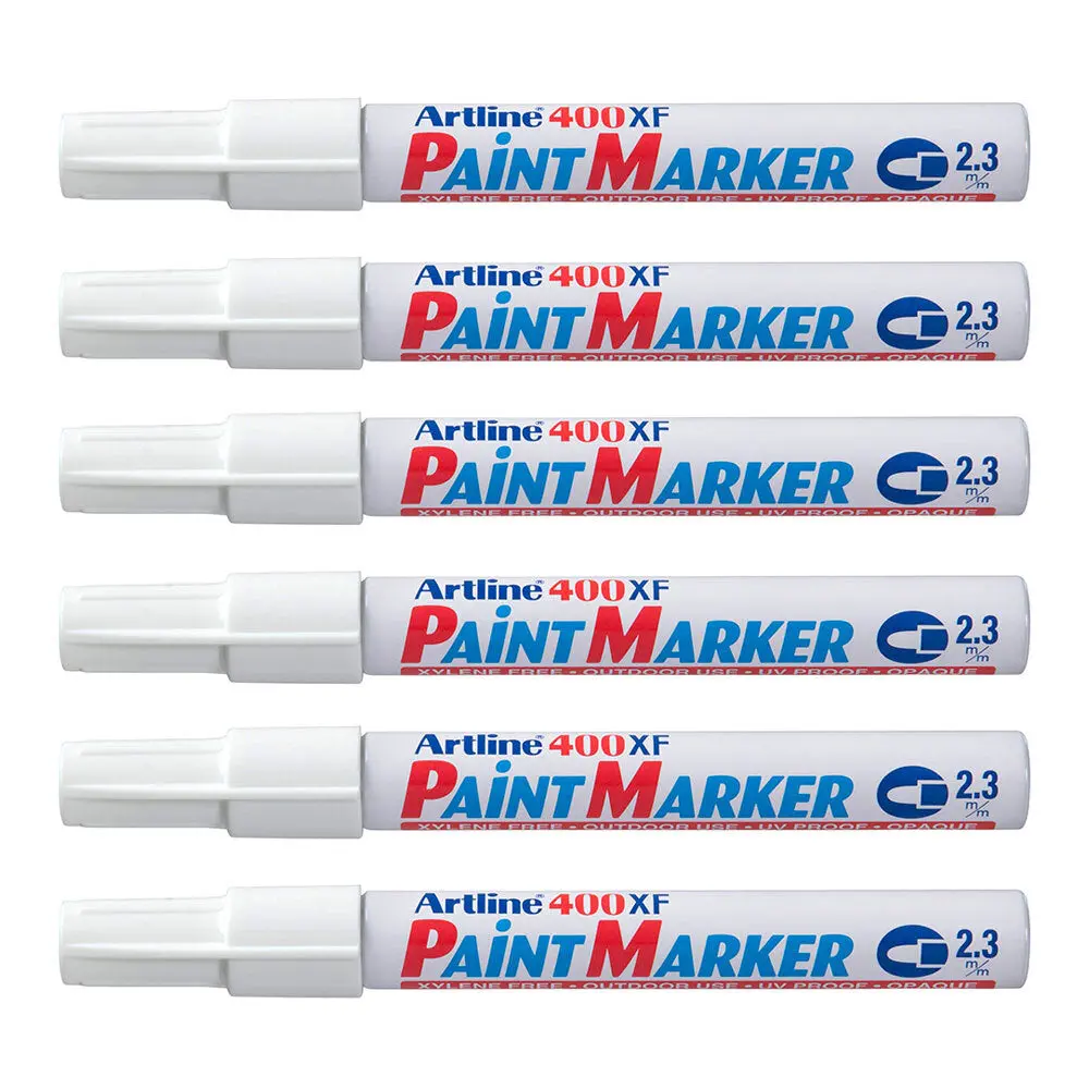 Artline 400 Permanent Paint Marker 2.3Mm Bullet Nib (White) [12 Pack] 1