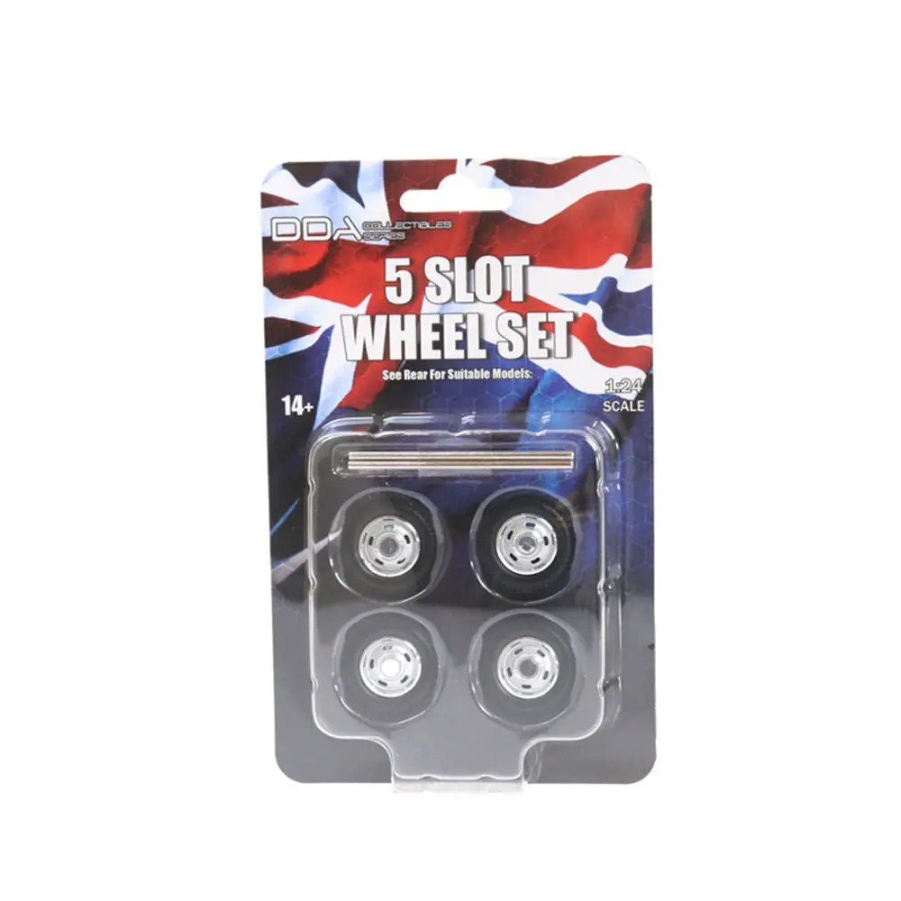 Dda 1:24 4Pcs 5 Slot Wheels With Tyres & Axles Suits Holden Hq & Hj Model 1