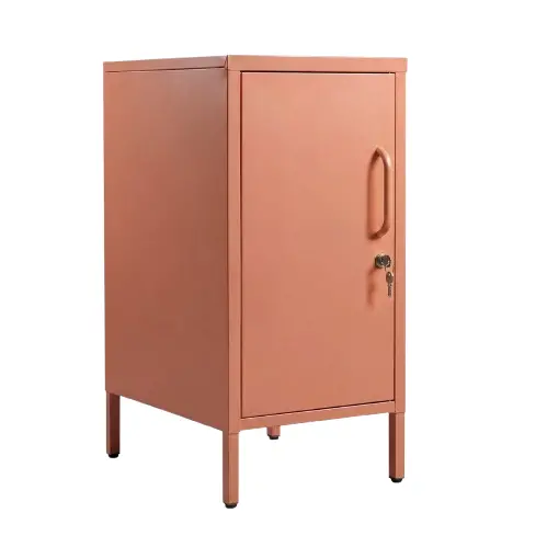 Desky Sidekick Metal Locker Cabinet - Coral / Left Opening 1