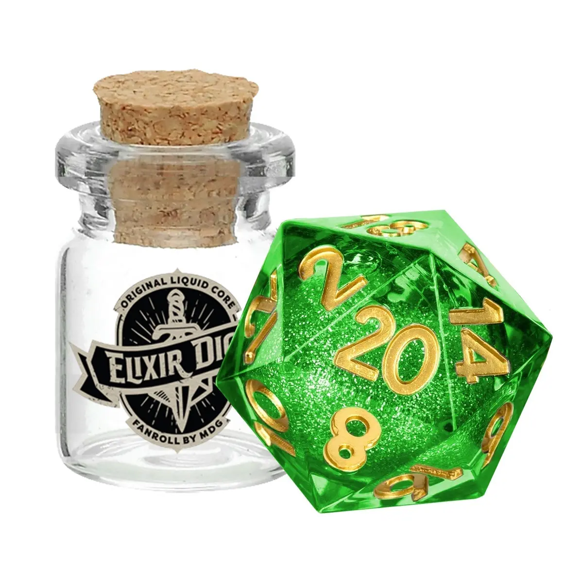 Fanroll By Metallic Dice Games Mdg Individual D20 Elixir Liquid Core Dice: Aegis Of Hope 1