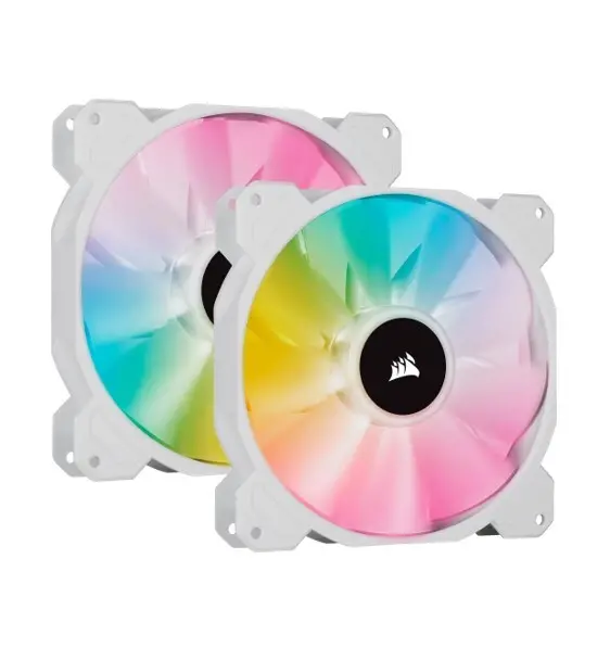 Corsair Icue Sp140 140Mm Rgb Elite Pwm Fan - Dual Fan Kit With Lighting Node Core (White ) (Co-9050139-Ww) 2