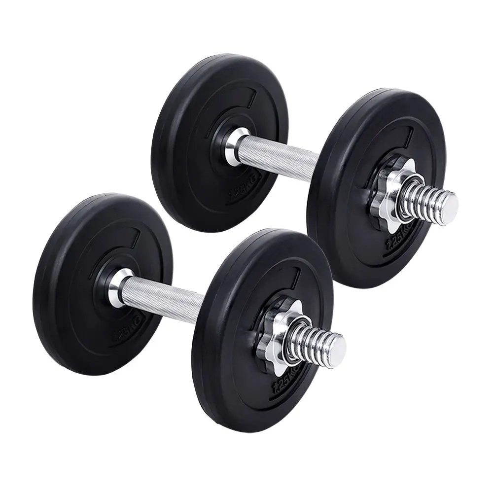 Everfit 10Kg Dumbbell Set Weight Plates Dumbbells Lifting Bench 1