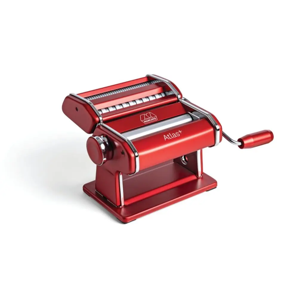 Marcato Atlas Plus Pasta Machine Stainless Steel With 4 Shape Settings (Red) 1