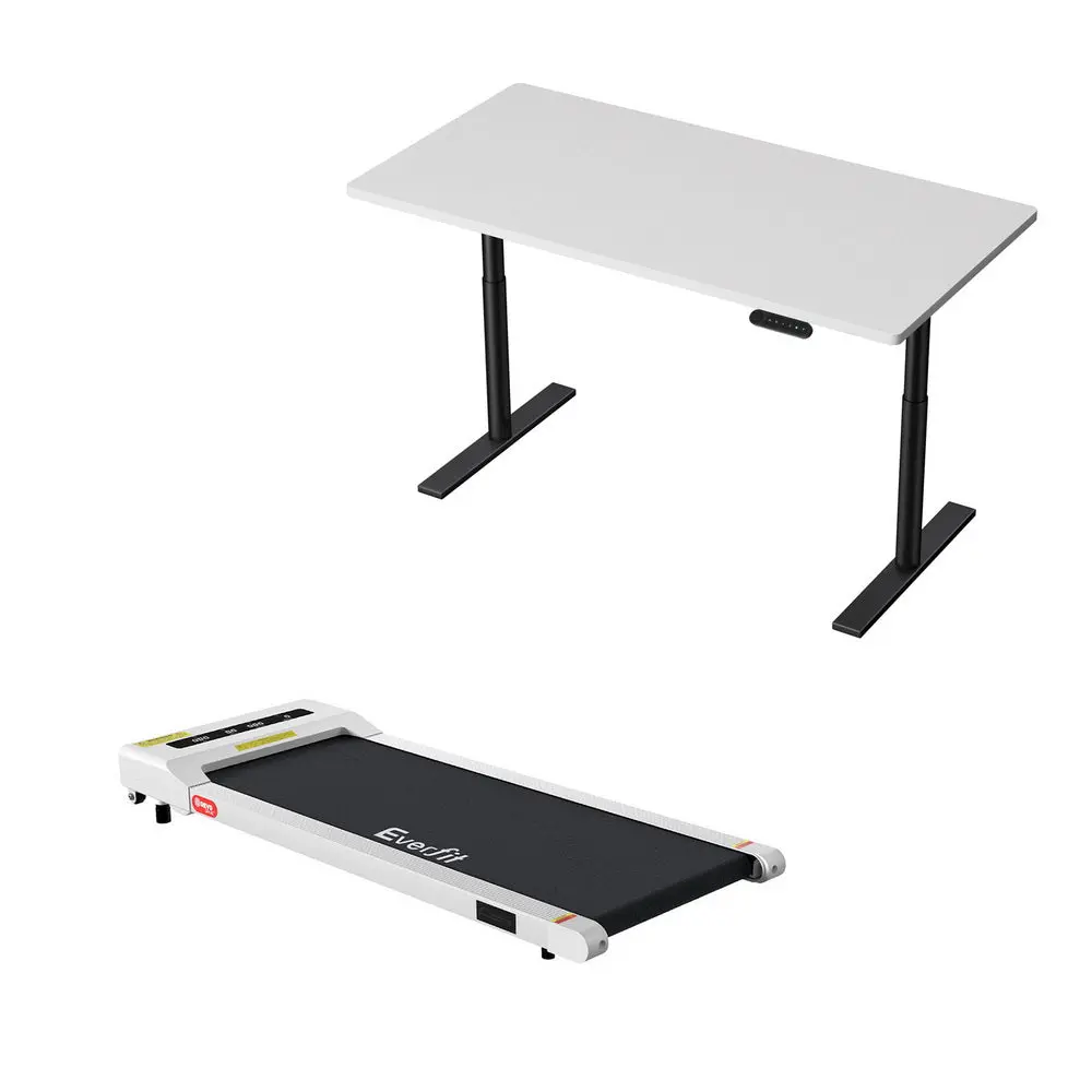 Artiss Electric Walking Pad Treadmill With Height Adjustable 140Cm Standing Desk - Black/White 1