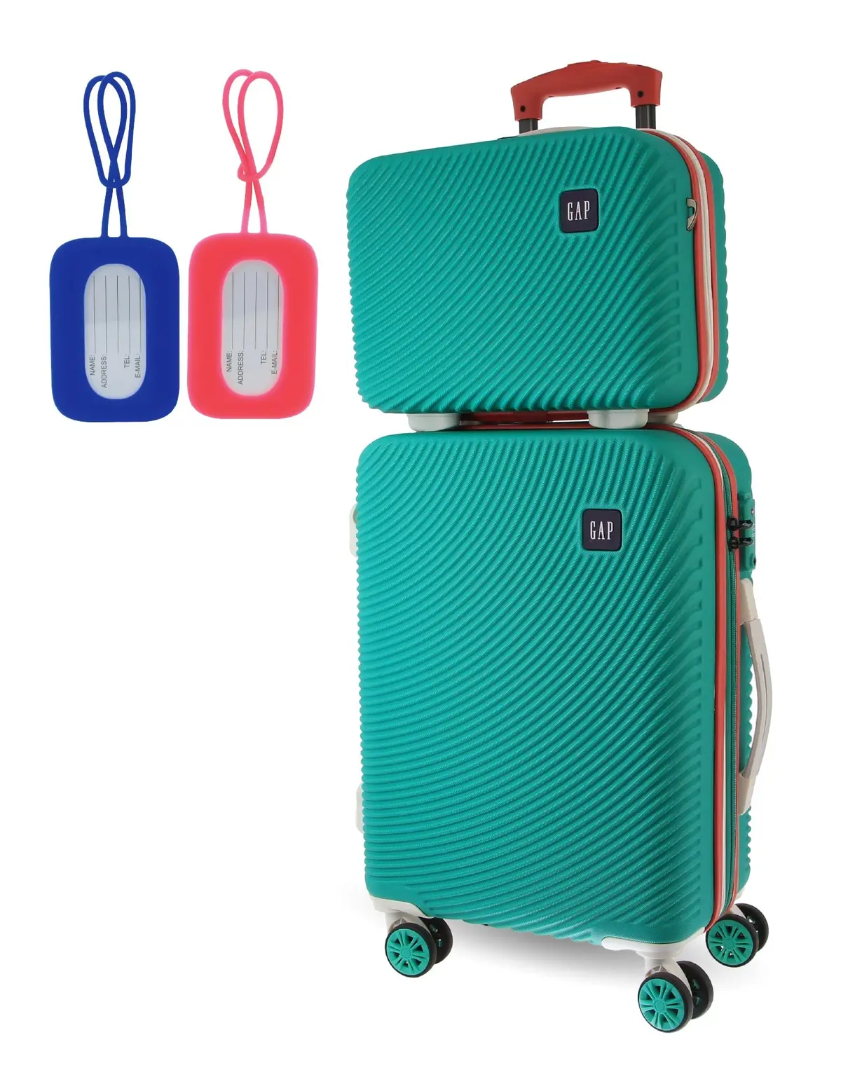 Gap Cabin Hard-Shell Luggage & Mini Beauty Travel Case Set W/ Tag Turquoise 1