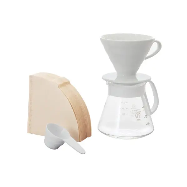Hario V60 Ceramic Pour Over Set - White 1