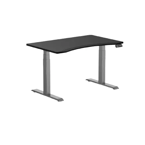 Desky Dual Ergo Edge Sit Stand Desk 120Cm Black Desktop And Space Grey Frame 1