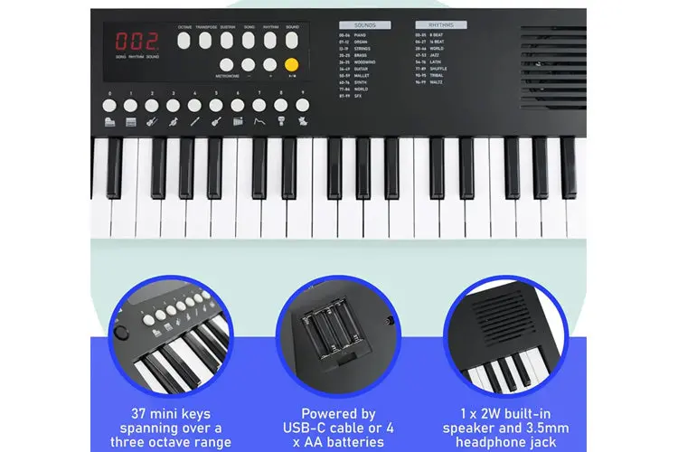 Axus Mini Keyboard 37 Key Keyboard (Black) 2
