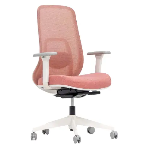 Desky Regal Mesh Office Chair - Coral Orange / No Headrest 1