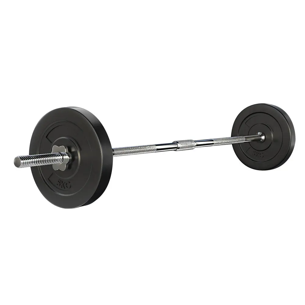 Everfit 18Kg Barbell Set Weight Plates Bar Lifting Bench 168Cm 1