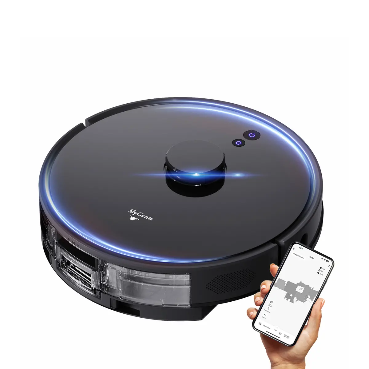 Mygenie Laser Sonic Ai Robotic Vacuum (Black) 1