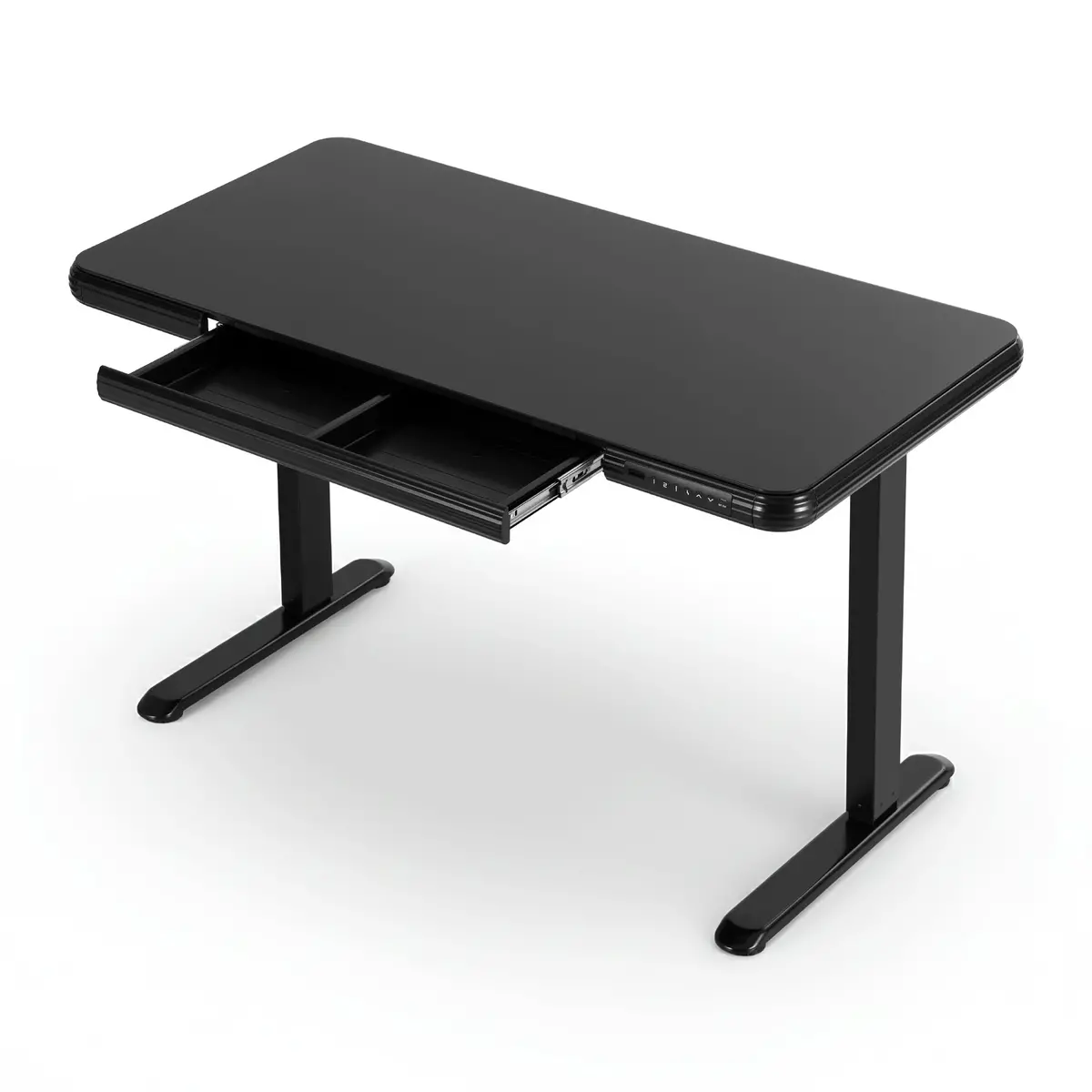 Artiss Electric Standing Desk Motorised Glass Top Black 120Cm 1