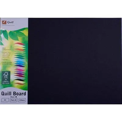 Quill Board Paper 210Gsm A3 Pack 25 (Black) 1