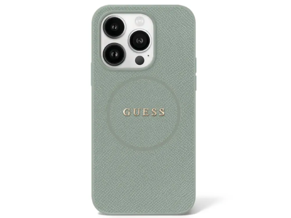 Guess Grained Pu Leather Magsafe Compatible Phone Case - Iphone 16 Pro (Green) 2