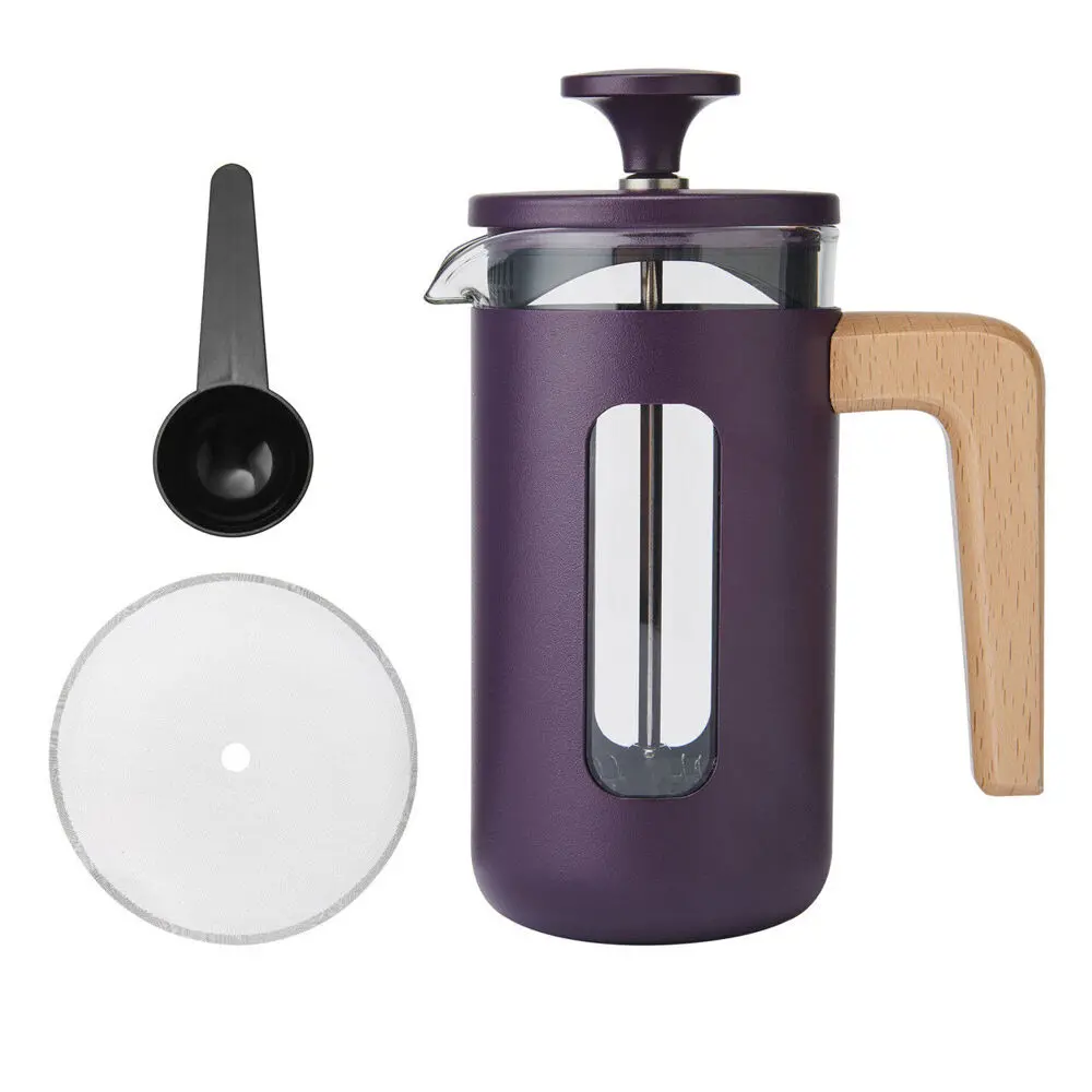 La Cafetiere Pisa 3-Cup Manual Glass Coffee Press Maker (Purple) 1