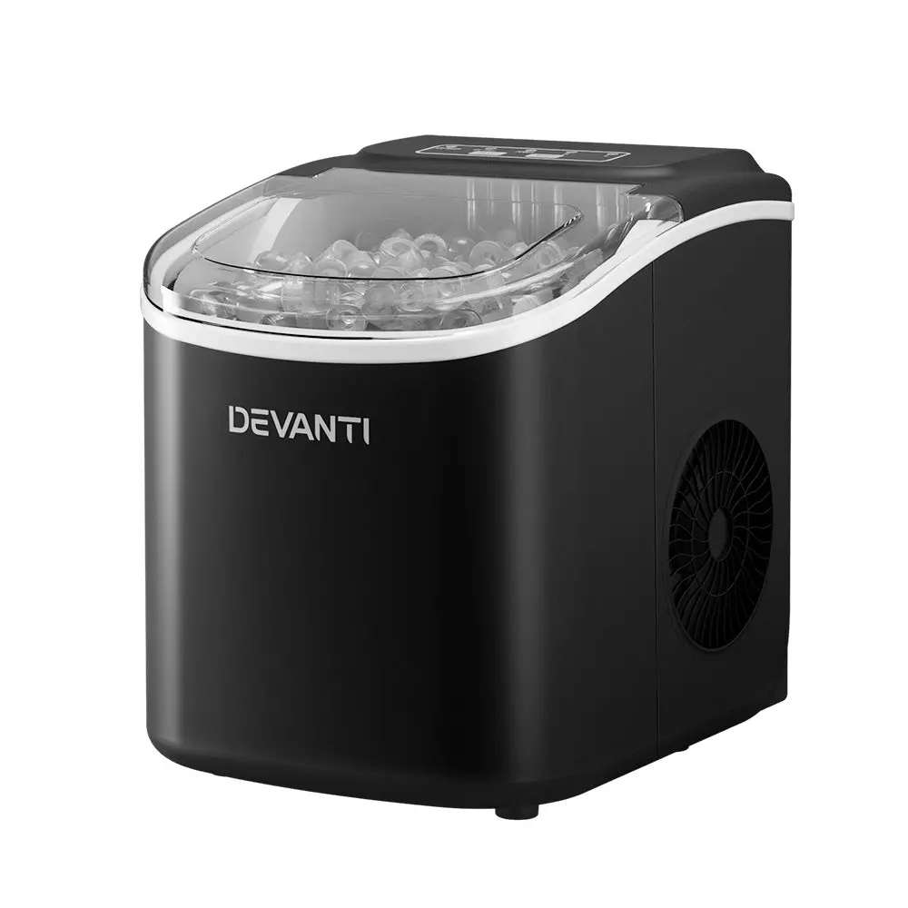 Devanti 12Kg Ice Maker Machine With Self-Cleaning (Black) 1