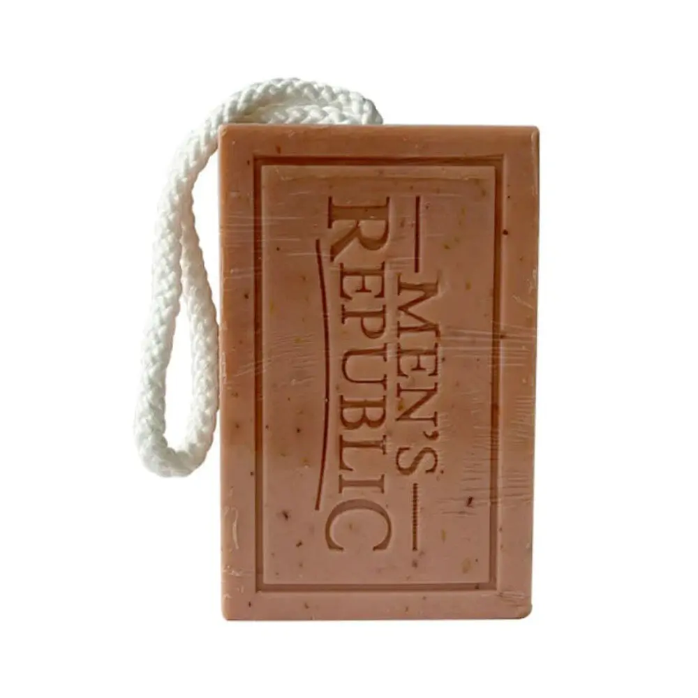 Men's Republic Logo Soap-On-A-Rope Bergamot & Sandalwood Body Bar Soap 6Pc 1