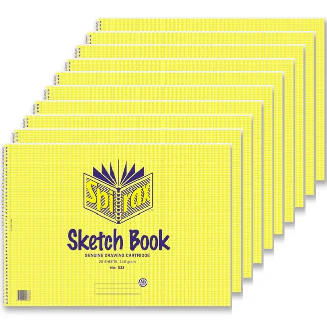 Spirax 533 Sketch Book Spiral Bound Genuine Drawing Cartridge 40 Page A3 Pack 10 1