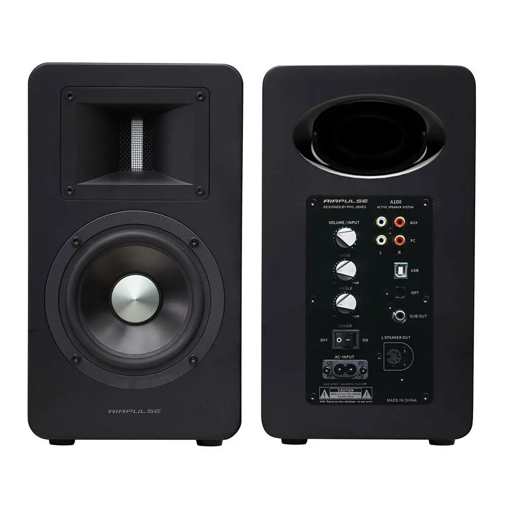 Airpulse A100 Active Wireless Speakers With Wiim Mini (Matte Black) 2