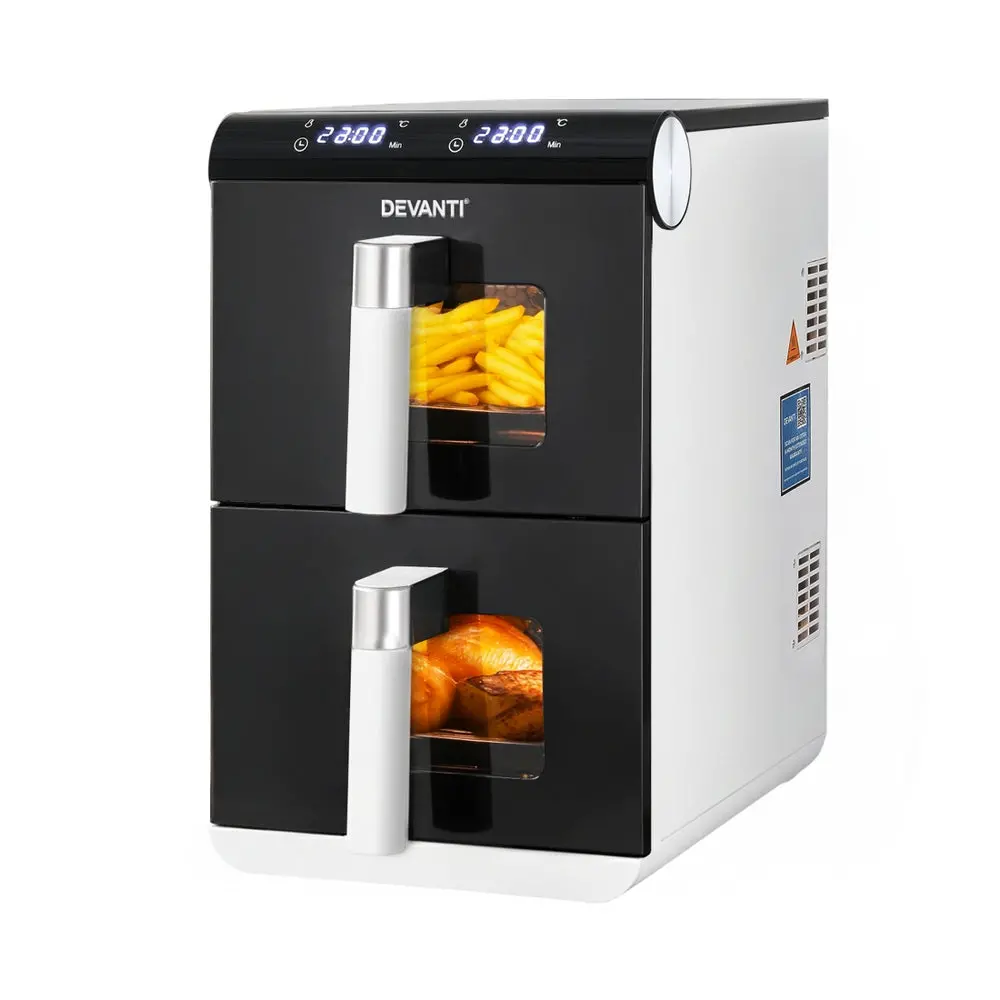 Devanti Air Fryer Oven 11L Dual Zone Fryers (White) 1