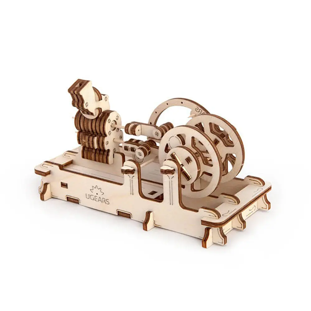 Ugears Pneumatic Engine Mechanical Wooden 3D Model Kit No Glue 1