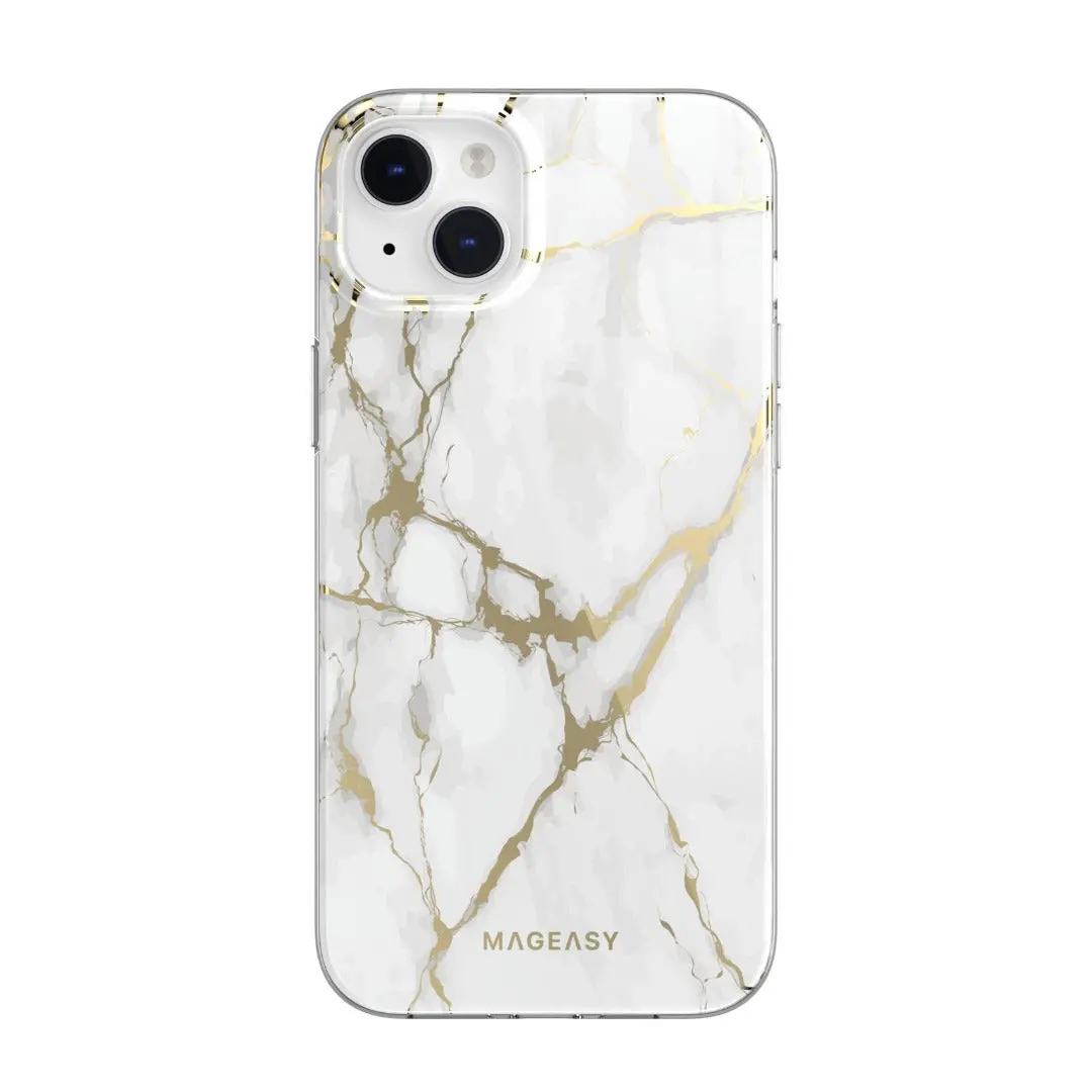 Mageasy Marble Case Iphone 14 Plus - Champagne White 1