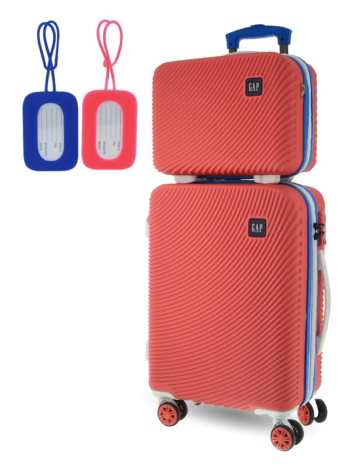 Gap Cabin Hard-Shell Luggage & Mini Beauty Travel Case Set W/ Tag Coral 1