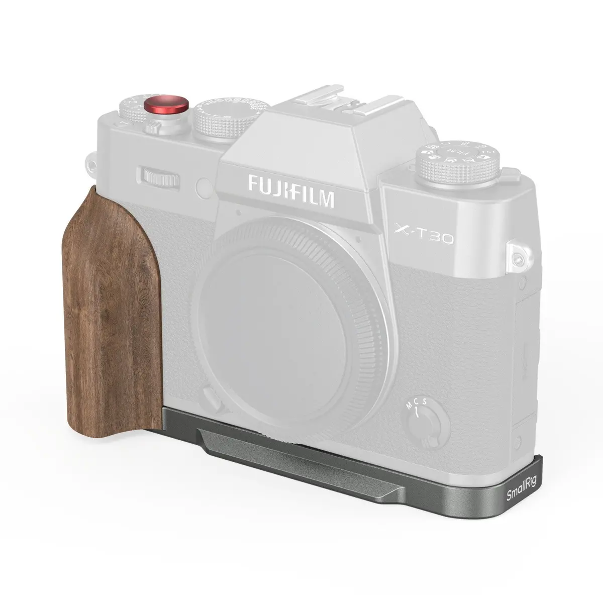 Smallrig L-Shaped Mount Plate With Wooden Handle For Fujifilm X-T30 / X-T30 Ii / X-T30 Iii (Charcoal Silver) 5668 1