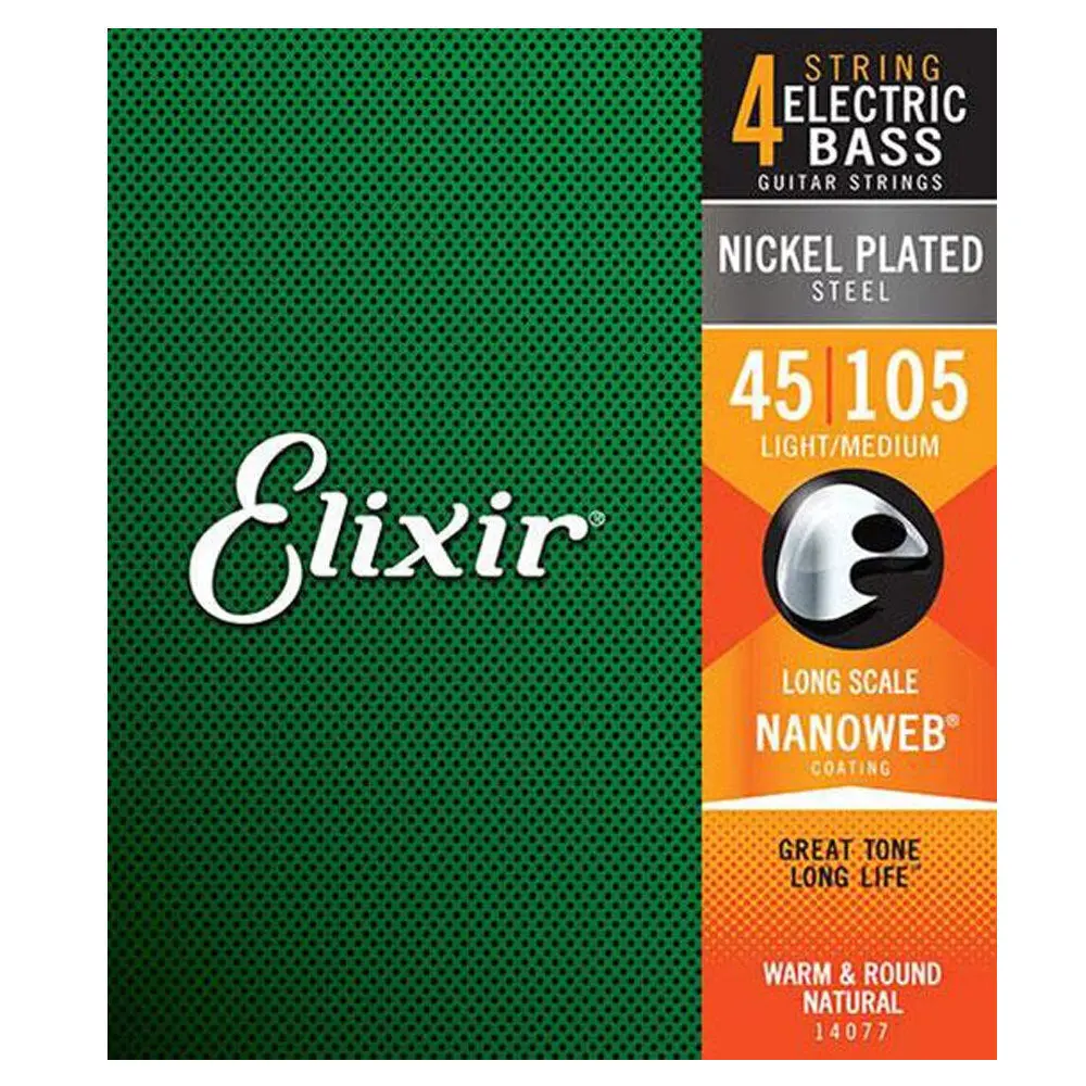 Elixir #14087 Bass String Nano Nickel Plated Steel 45-105 Light Medium 2