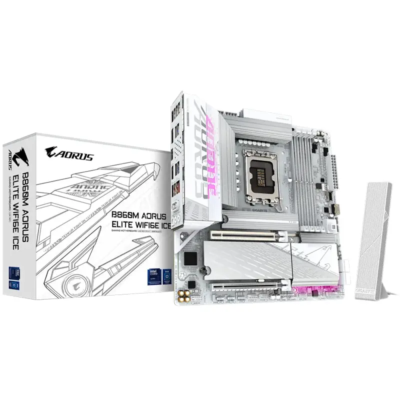 Gigabyte B860m Aorus Elite Wifi6e Ice Lga 1851 Micro-Atx Motherboard 1