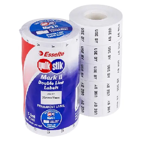 Quikstik Mark Ii 2 Gun Label Permanent Use By 1000 Labels/Roll White Pack 5 1