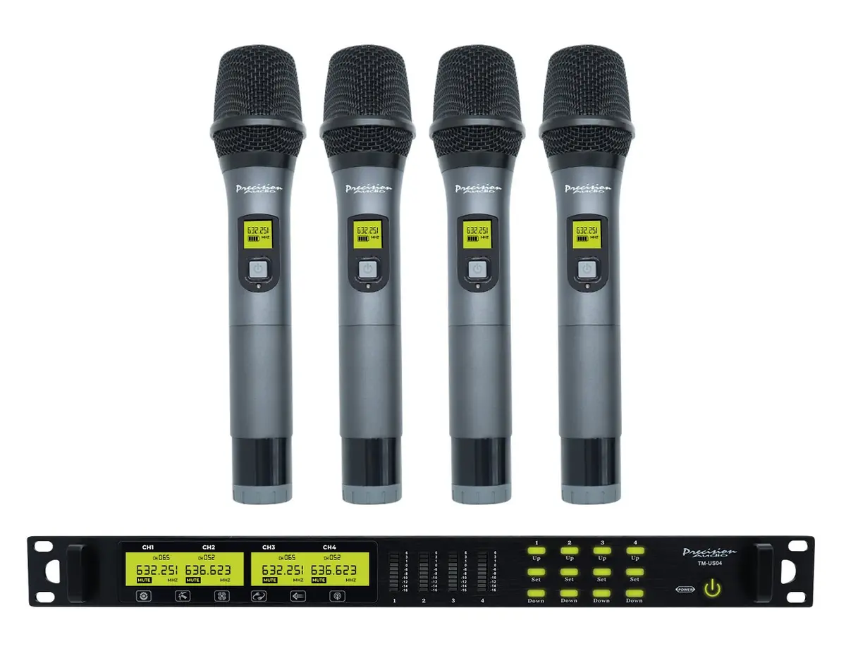 Precision Audio 4 Channel Uhf Wireless Microphone System 1
