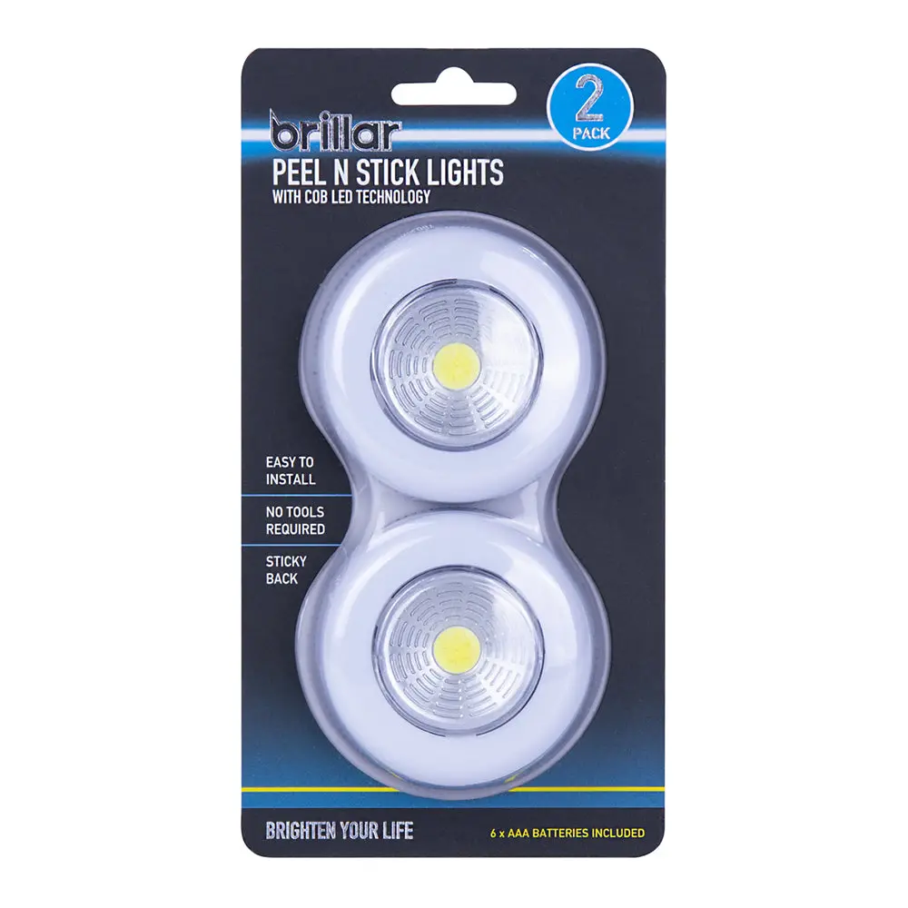 Brillar Wireless Peel And Stick Closet Lights 2Pc (White) 1
