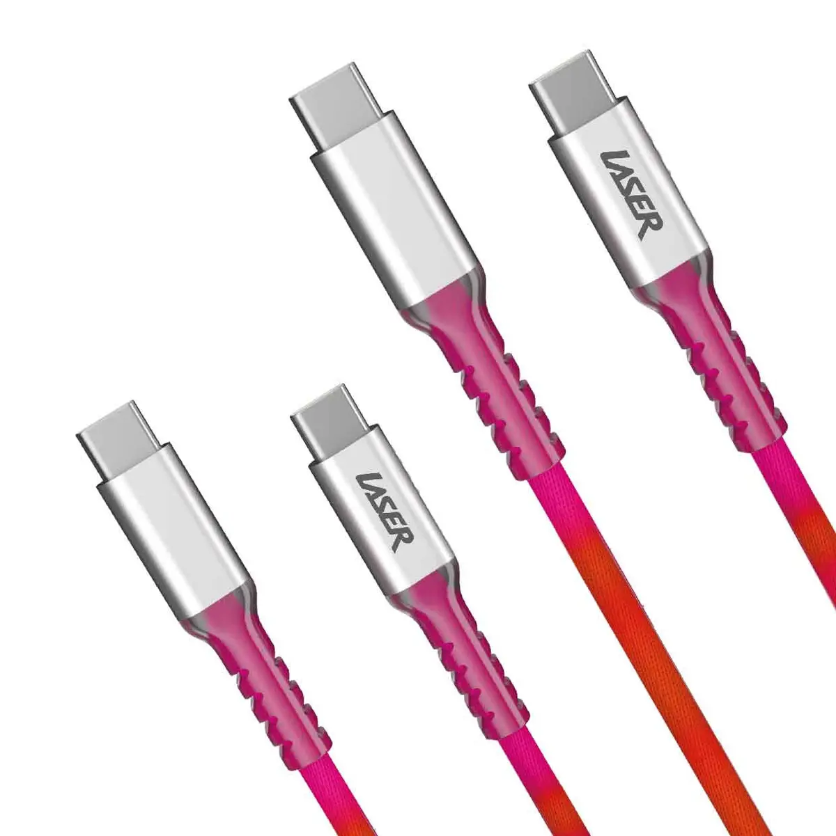 Laser 2M (2-Pack) Usb-C To Usb-C Braided Cable (Rainbow) 1