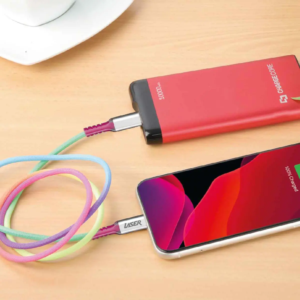 Laser 2M (2-Pack) Usb-C To Usb-C Braided Cable (Rainbow) 2