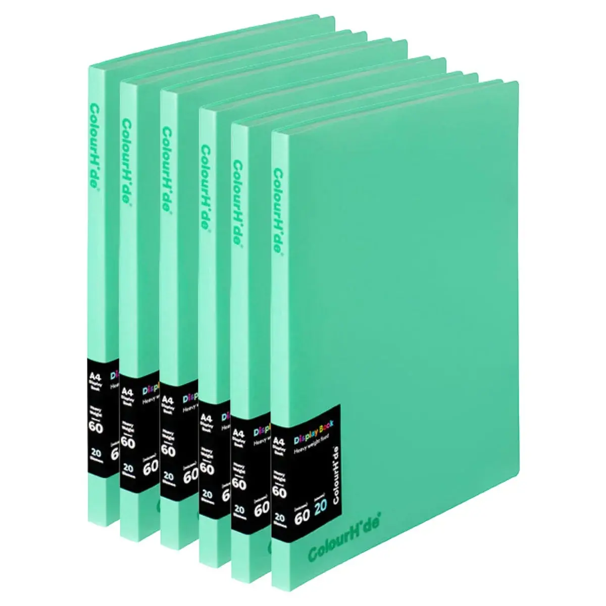 Colourhide Display Book Insert Cover Fixed 20 Sheets Biscay Geen Pack 6 1