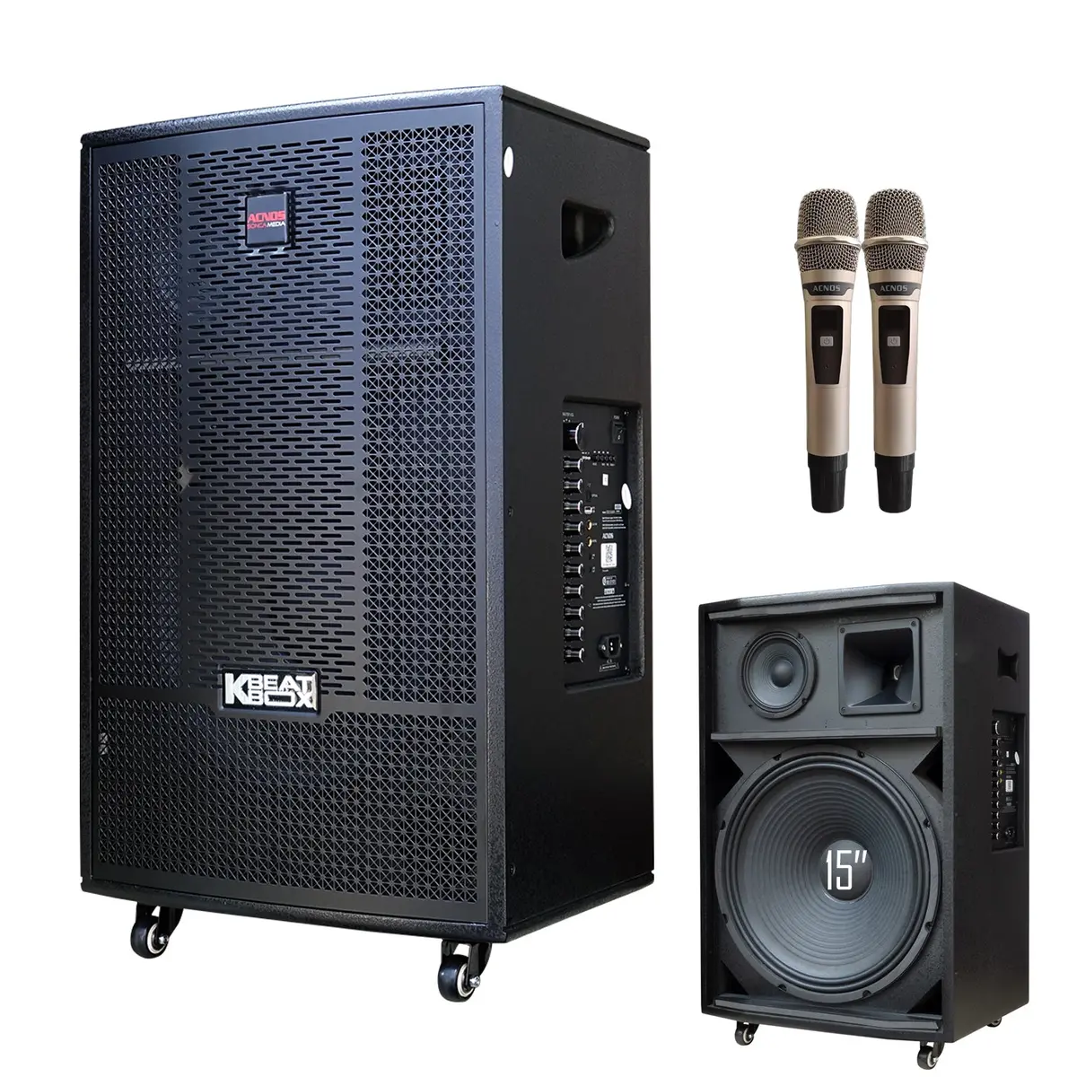 Kbeatbox Cb-41Neo – 15" Big Box Karaoke Speaker System | 200W Rms | Wireless Mics 1