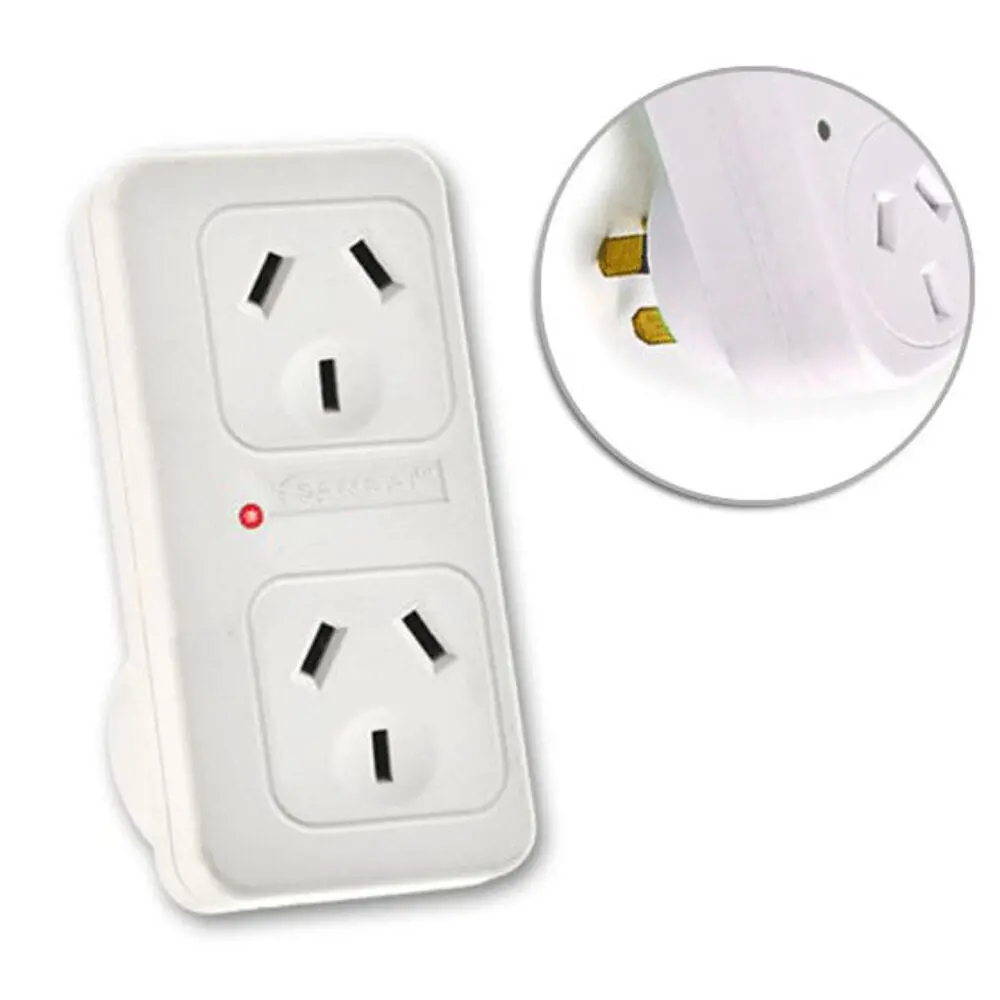 Sansai Vertical Powerpoint Double Surge Protector Adaptor Outlet Spliter 2