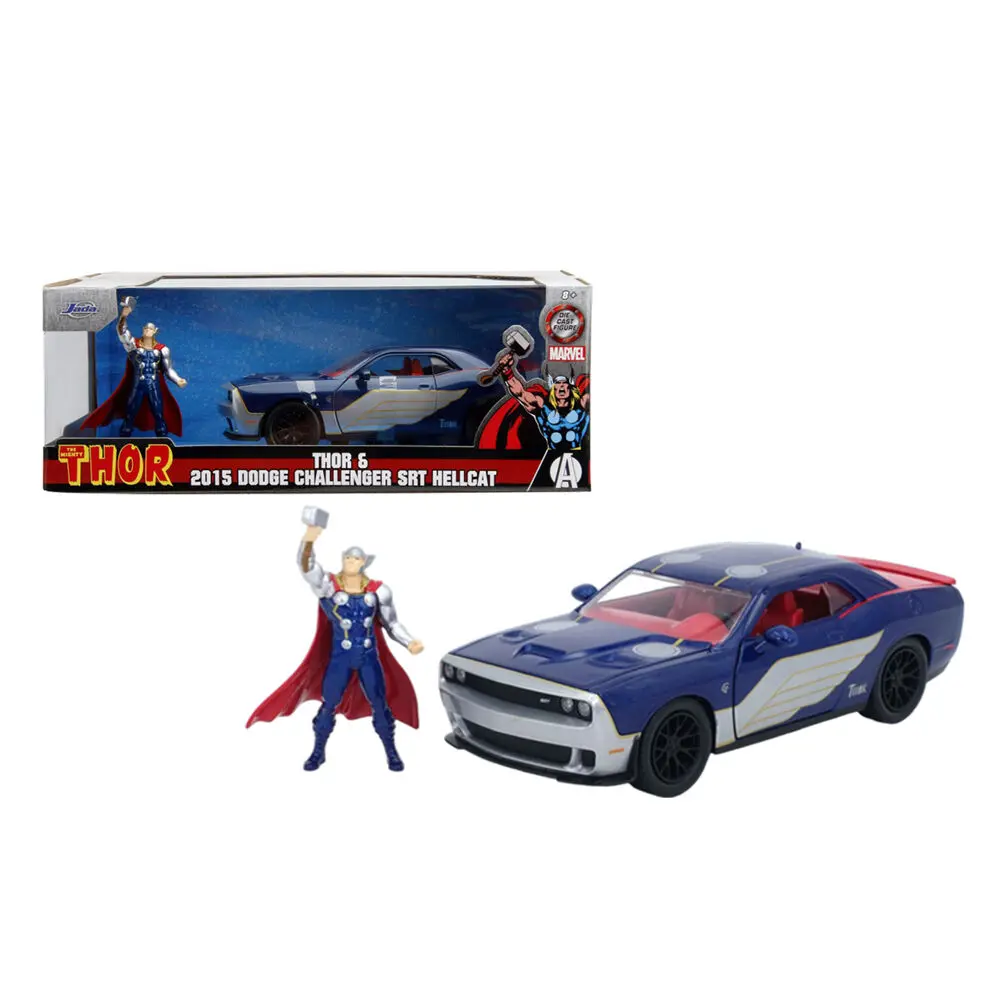 Jada 1:24 Marvel 2015 Dodge Challenger Srt Hellcat With Thor Diecast Figure 2