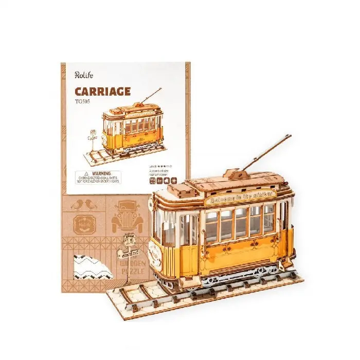 Robotime Classical 3D Wooden Carriage (Tram) 1