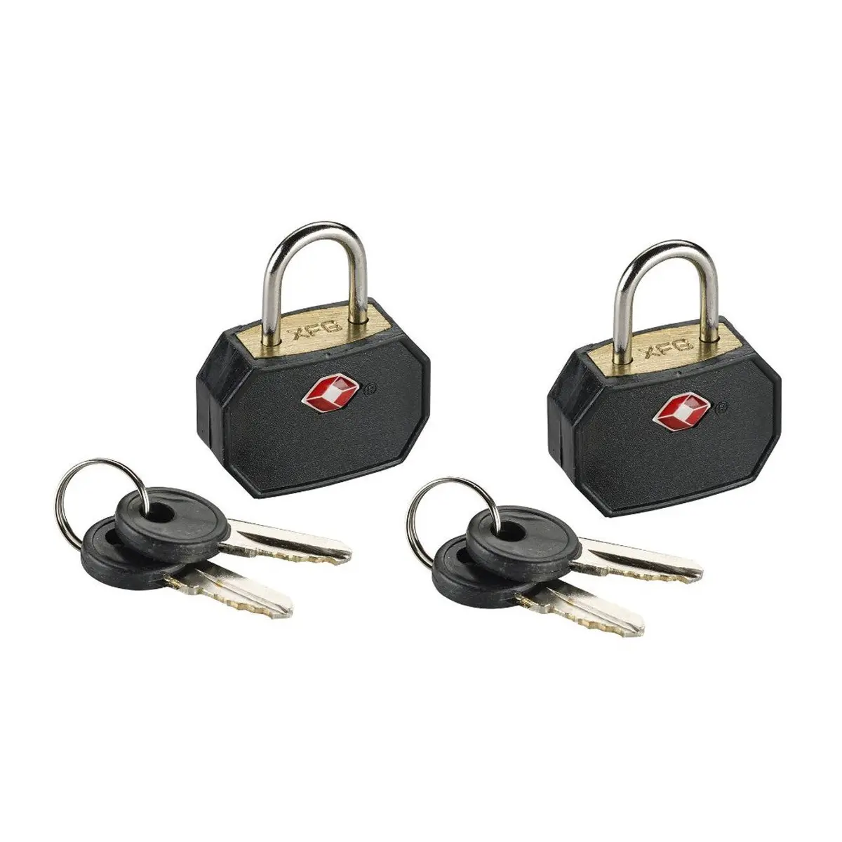 Lewis N. Clark 1 Pack Of 2 Tsa Key Locks Luggage Travel Padlock Keyed (Black) 1