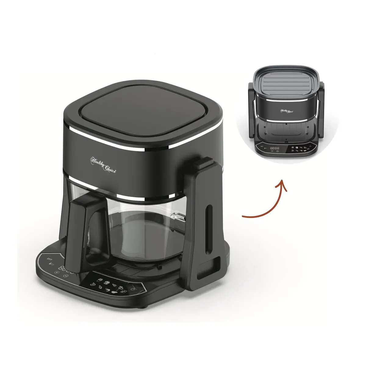 Healthy Choice 2In1 Air Fryer And Grill 5L 1