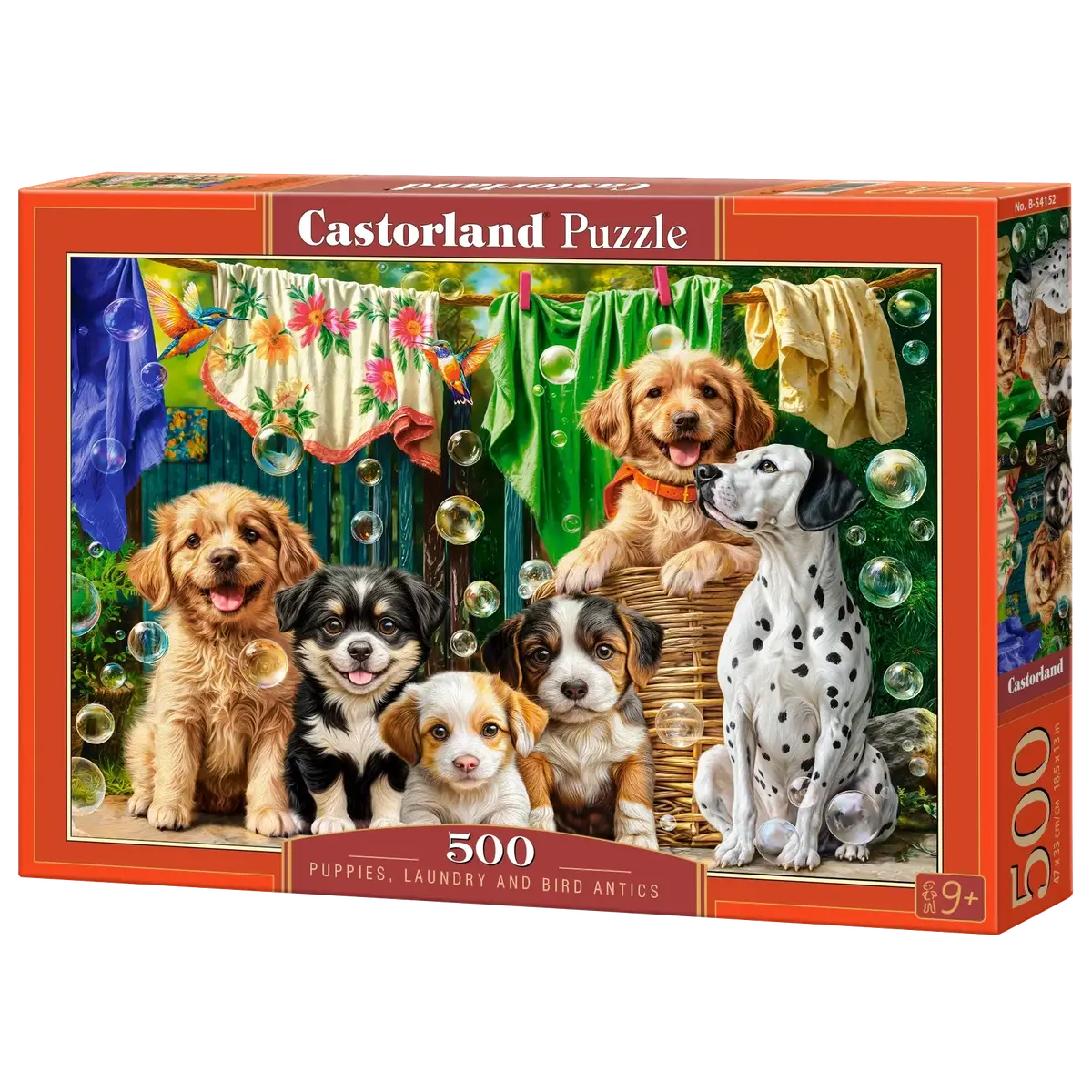 Castorland 500Pc Puppies, Laundry And Bird Antics Puzzle 1
