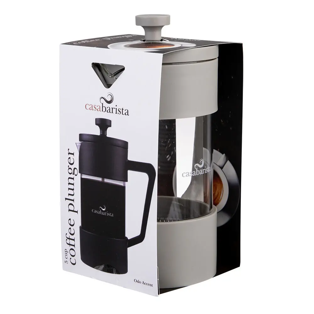 Casabarista Oslo Accent Stainless Steel Coffee Plunger 5 Cup 600Ml Taupe 2