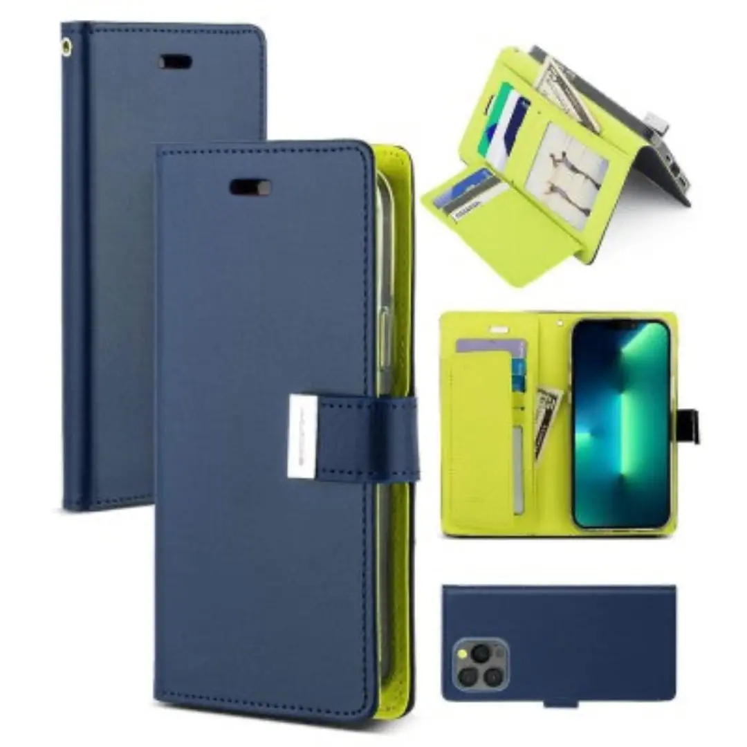 Goospery Rich Diary For Iphone 16 Pro - Navy 1