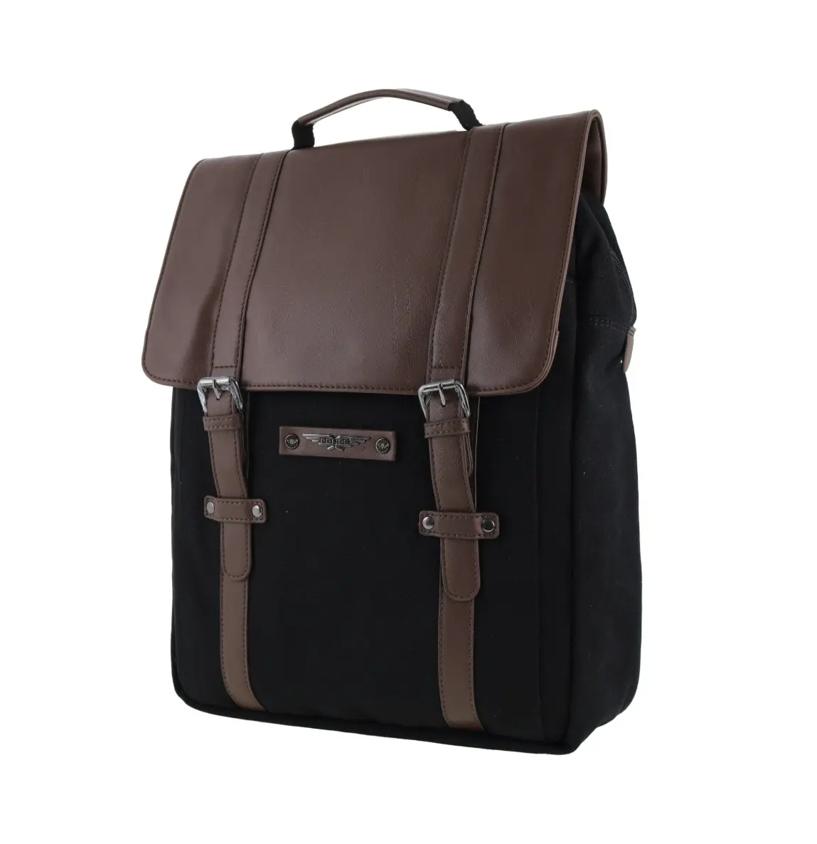 Police Canvas Leather Laptop Messenger Travel Backpack Bag 35X45cm Black 1